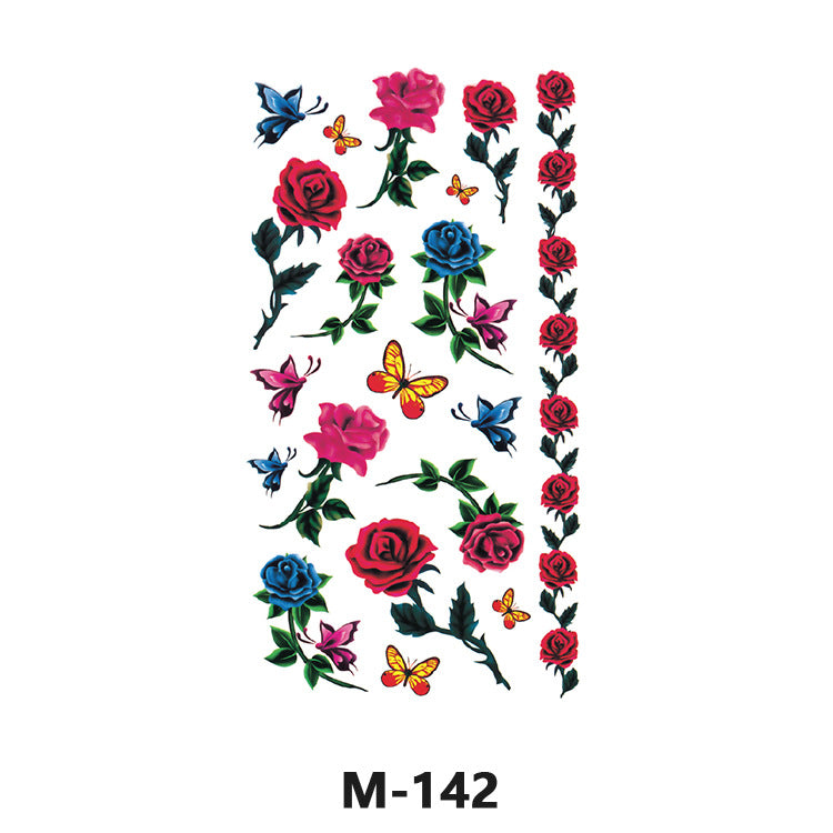Free shipping Tattoo Sticker Tattoo Tattoo Sticker Simulation English Tattoo Sticker Paper Flower Colorized Butterfly Water Transfer Sticker Sweatproof and Waterproof Wholesale