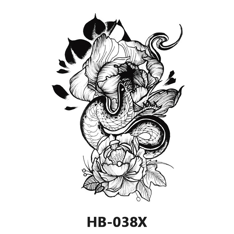 Free shipping Tattoo Cross-Border Factory in Stock Wholesale Artistic Tattoo Sticker Waterproof Fashion Flower Arm Stickers Half Sleeve Temporary Tattoo Sticker Men and Women
