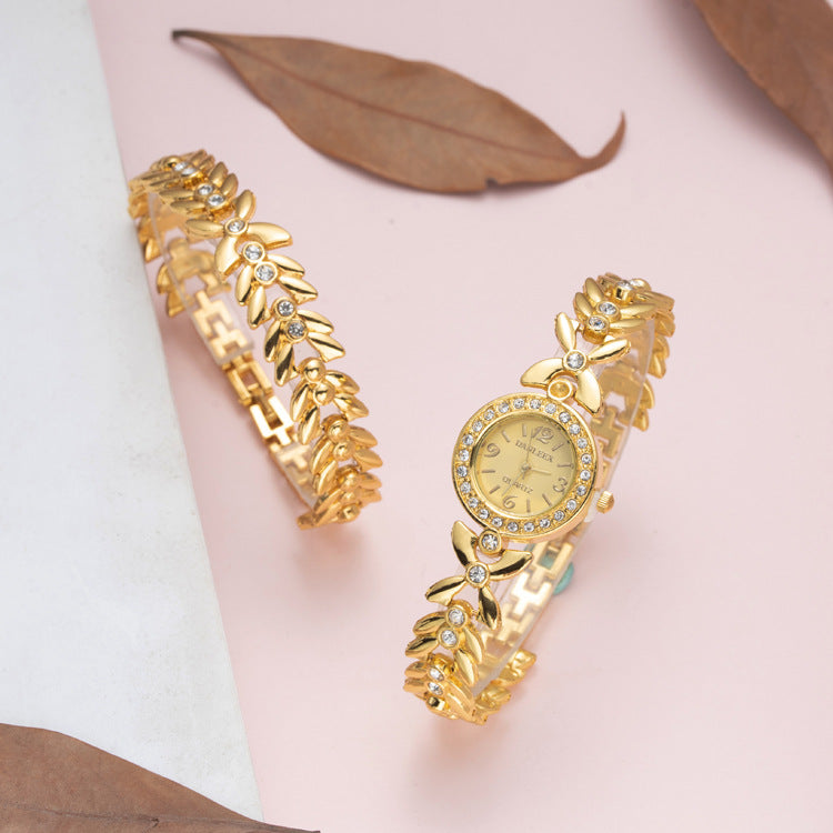 Women's fashion watch 时尚潮流女士时装表 欧式流行典雅石英手表女水钻手链带腕表 5776