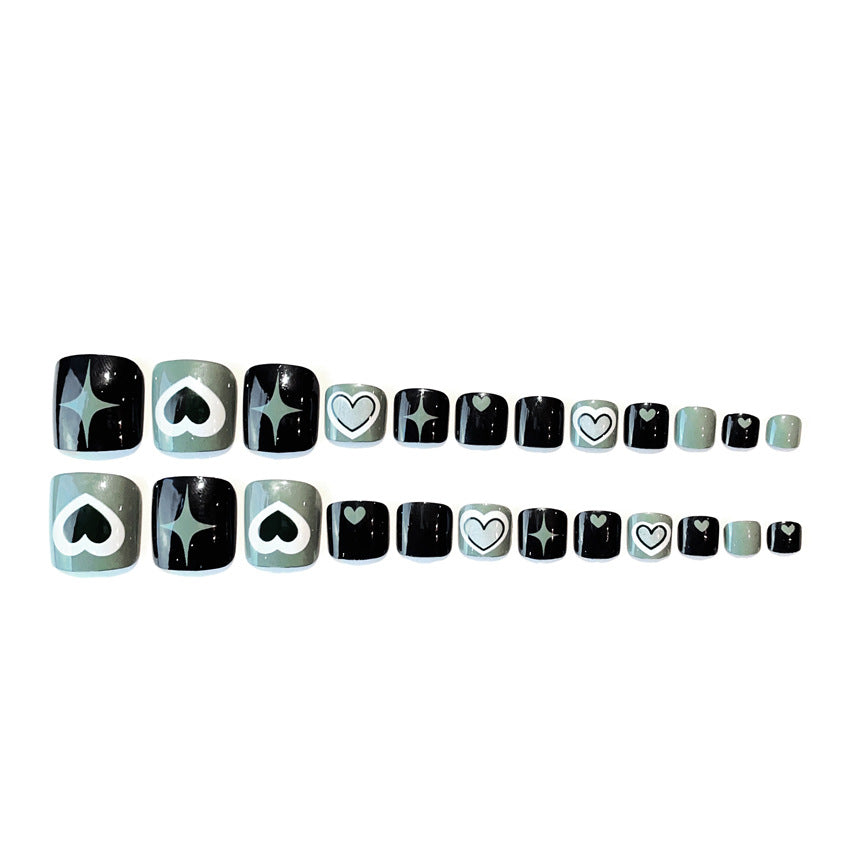 Fashion  nail Foot Nail Tip Nail Patch Finished Nail Art Love Wear Nail Detachable Nail Tips Nail Tip Finished Product Wholesale J6