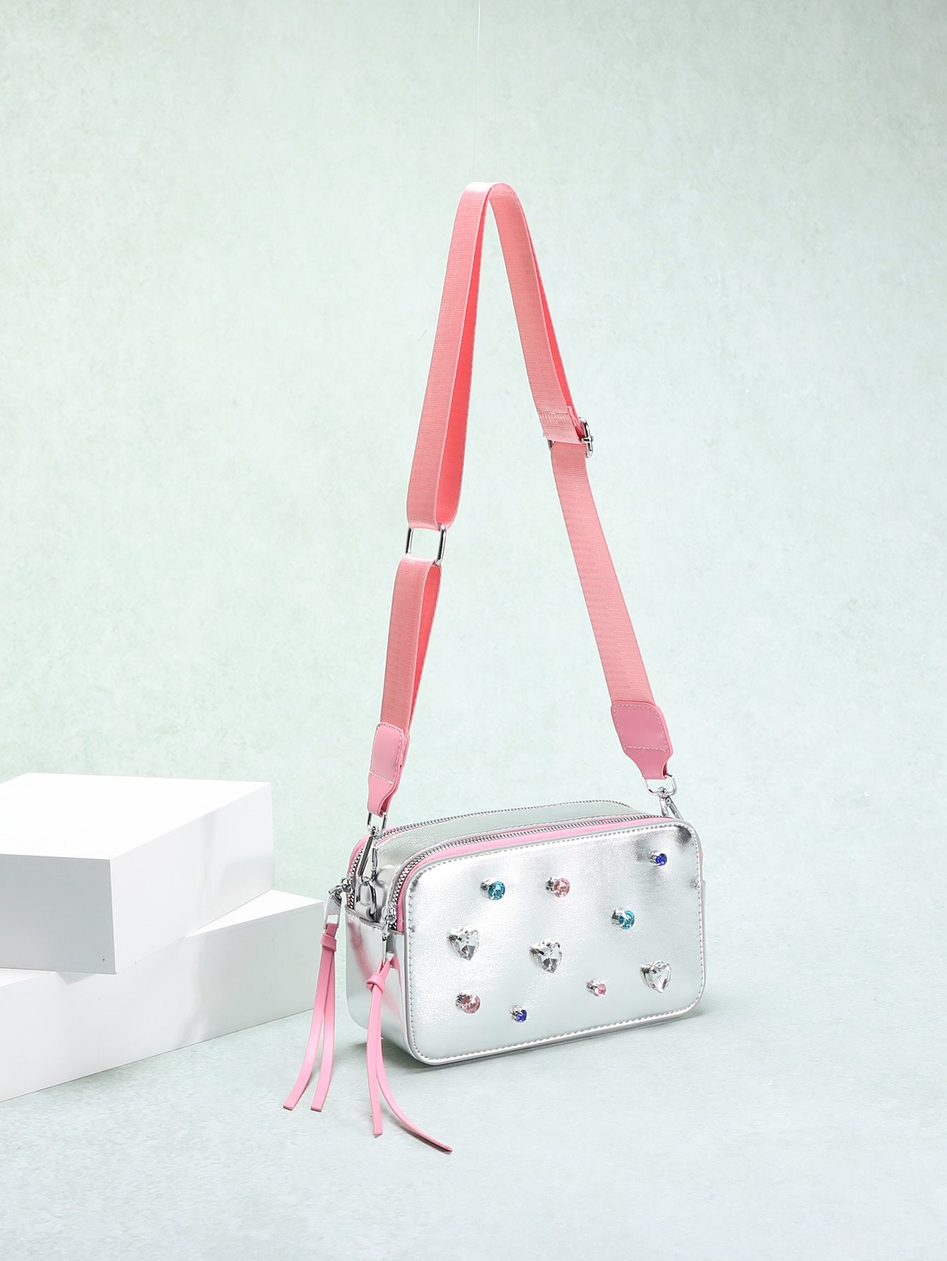 Dopamine Bag Free shipping Tattoo Popular dopamine contrasting color trend camera bag new women's bag fashion letter color block splicing small square bag messenger bag