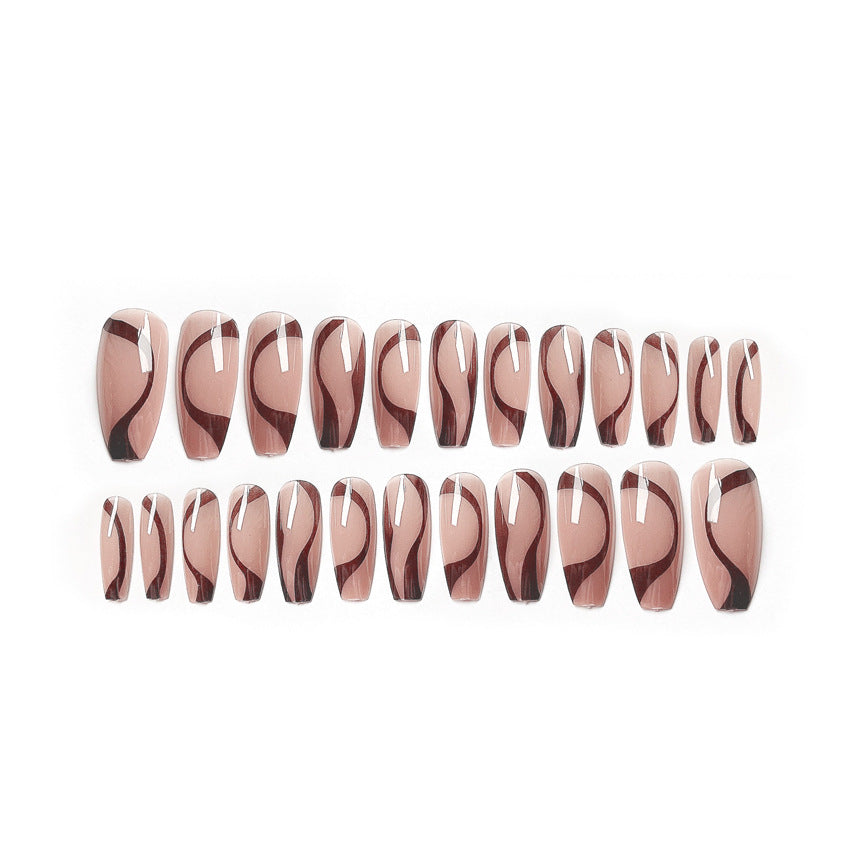 Fashion  nail Wearable Nail Sticker Chessboard Grid Wearable Nail Piece Nail Shaped Piece Removable Nail Patch Finished Product Y13