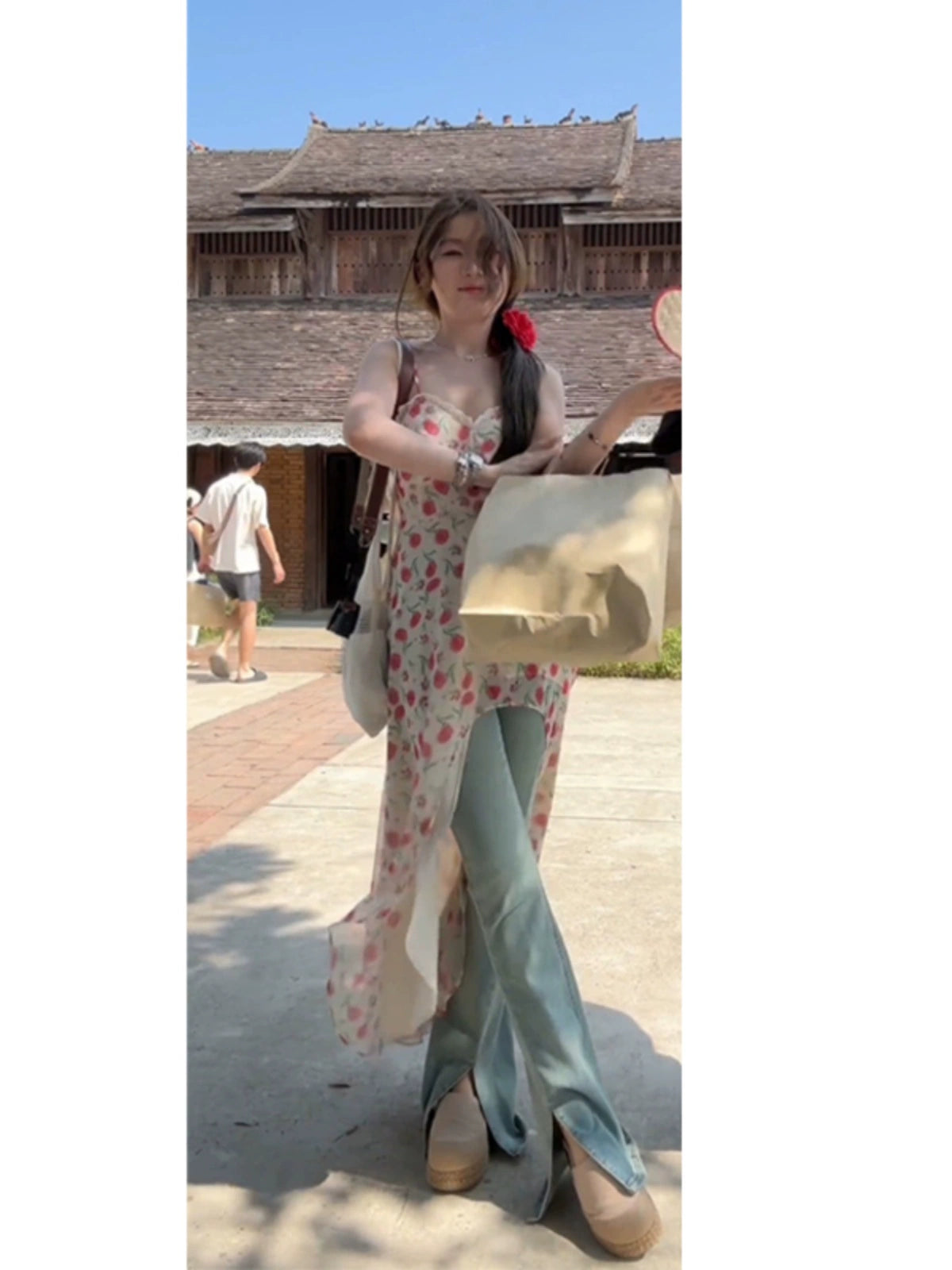 Fashion women's wear Summer High-Grade Floral Strap Dress Women's Dress Women's Dress 2024 Summer New Irregular Long Dress Spring and Summer