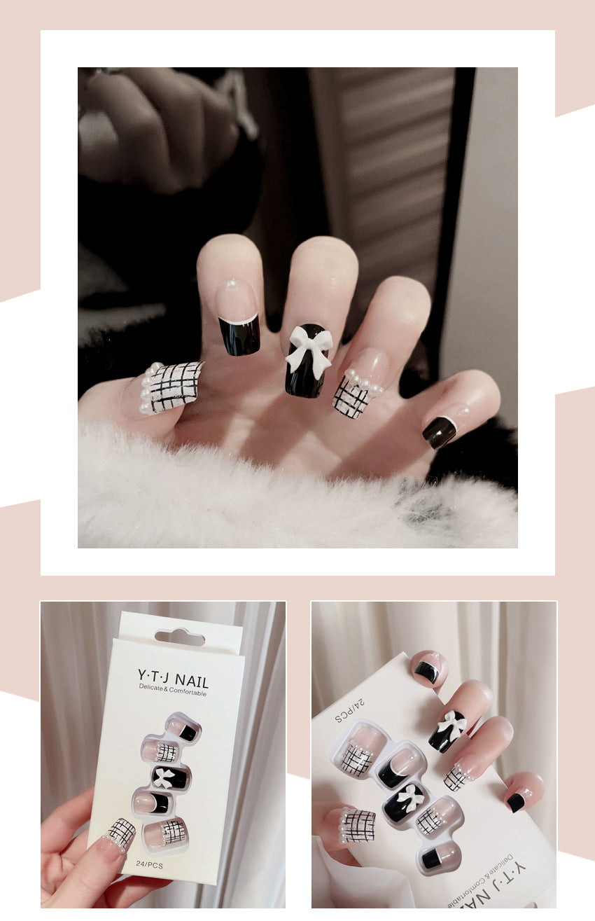 Fashion  nail Bow Wear Armor Removable Nail Patch Nail Sticker Nail Stickers Fake Nails Wearable Nail Stickers X101