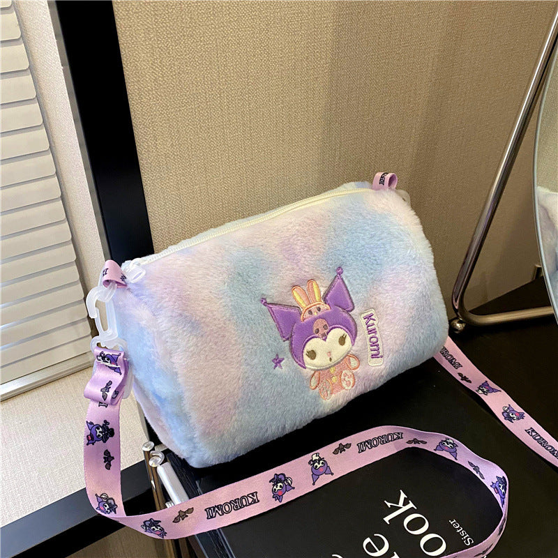 Dopamine Bag Free shipping Tattoo Vitality dopamine girl smudge bucket bag new jade cinnamon dog plush messenger bag women's versatile accessories shoulder bag