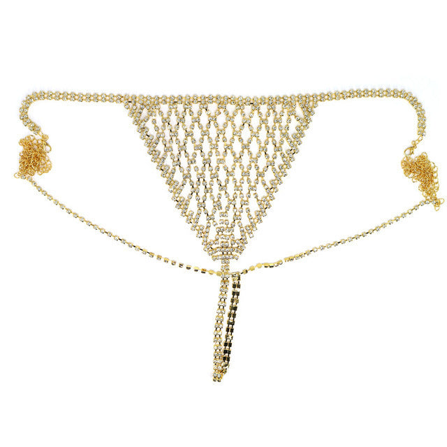 Fashion jewelry Europe and the United States cross-border explosions body chain exaggerated rhinestone bikini chest chain underwear sexy nightclub style body chain