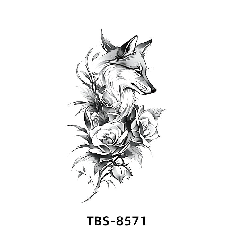 Free shipping Tattoo In Stock Wholesale Small Full Arm Tattoo Sticker Waterproof Sweatproof Animal Color Half Sleeve Arm Flower Tattoo Sticker Paper Tattoo