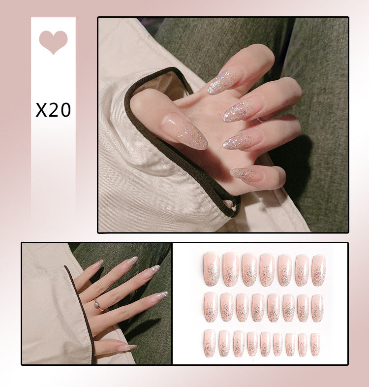 Fashion  nail Online Influencer Pop Fake Nails Wear Armor Finished Product Nail Tip Nail Stickers Removable Nail Patch Anti-24 Pieces