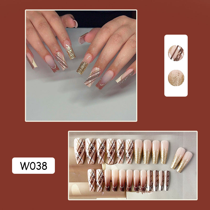 跨境穿戴甲外贸款指甲贴片诺顾美甲片假指甲美甲贴片成品甲 nails