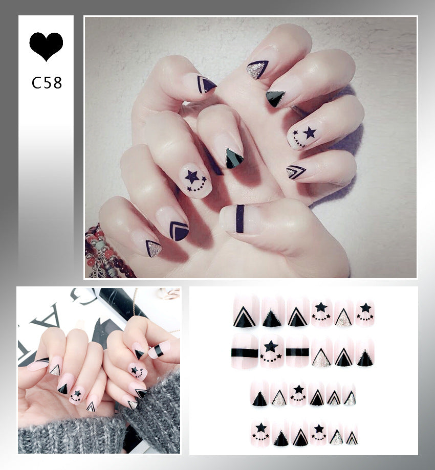Fashion  nail Internet Celebrity Fake Nail Patch Wear Armor Finished Product Nail Tip Nail Stickers Disassembly Nail Patch Female Removable Nail Stickers