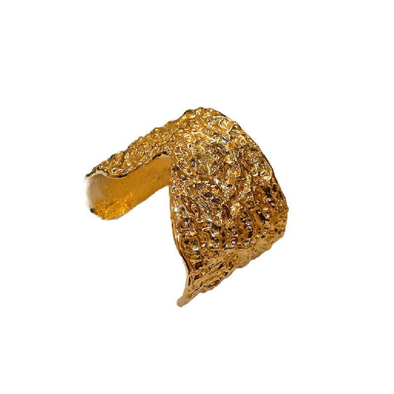 不规则金属褶皱手镯复古小众高级感手环夸张设计感百搭手饰批发女