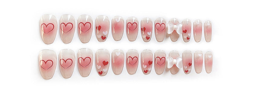 Fashion  nail Wearable Nail Sticker Bow Wear Nail Piece Nail Shaped Piece Removable Nail Patch Finished X65