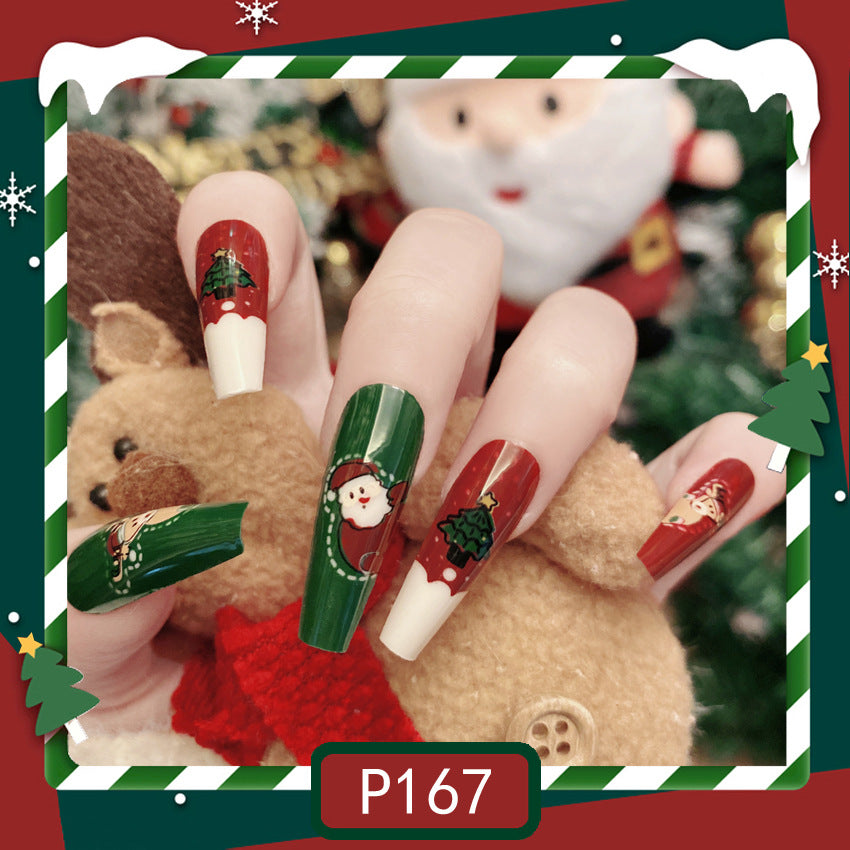 Fashion  nail Christmas New Purple Rabbit Cute Short Finished Nail Beauty Wearable Fake Nails Removable Nail Tip Wearable Armor