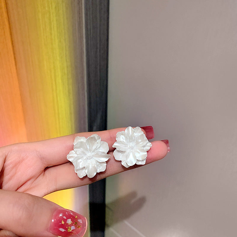 珠宝首饰栀子花开_银针立体花朵耳钉气质森系耳饰春夏超仙甜美耳环批发女