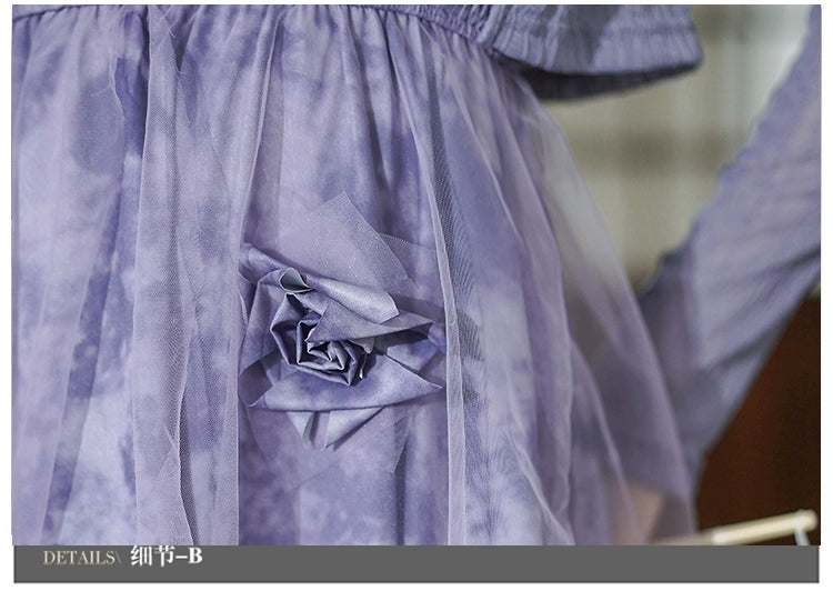 Fashion women's wear New Chinese Style Purple Strap Dress Suit Women's Spring 2024 New Small Fairy Lady Super Fairy Floral Skirt