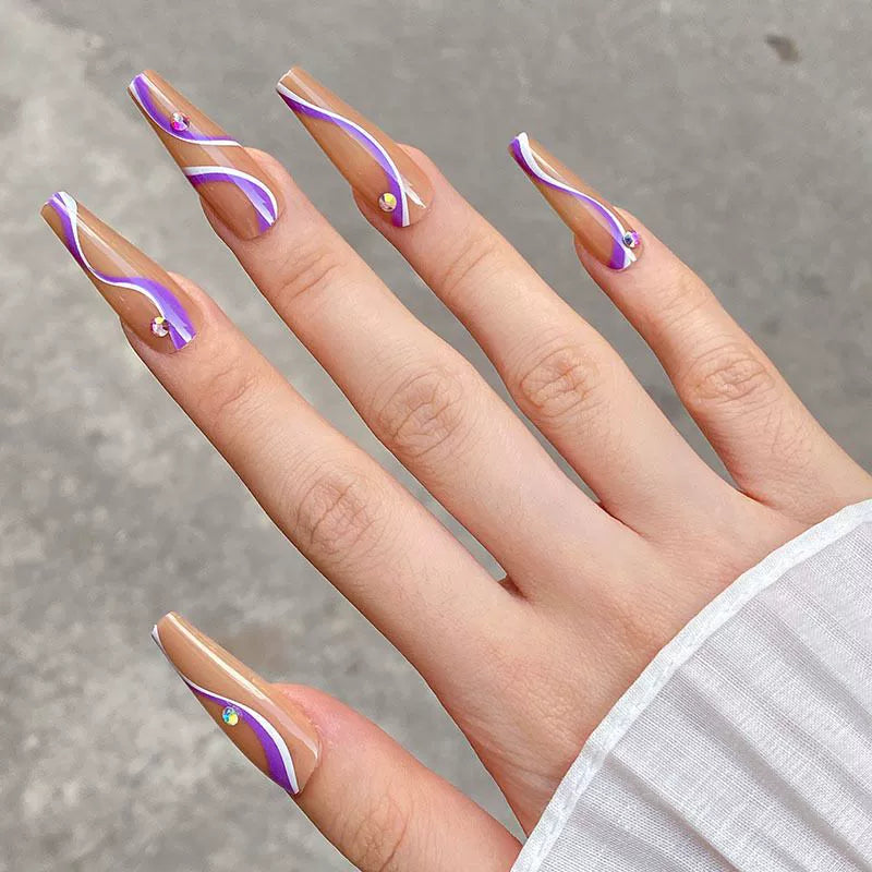 (Hand made nail) European and American long wearable nail patches, fake nail patches, student detachable internet celebrity ballet armor