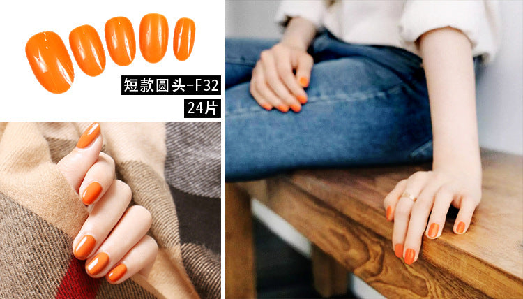 Fashion  nail Fake Nail Patch Wear Armor Finished Product Nail Tip Nail Stickers Disassembly Nail Patch Women's Removable Nail Stickers Short