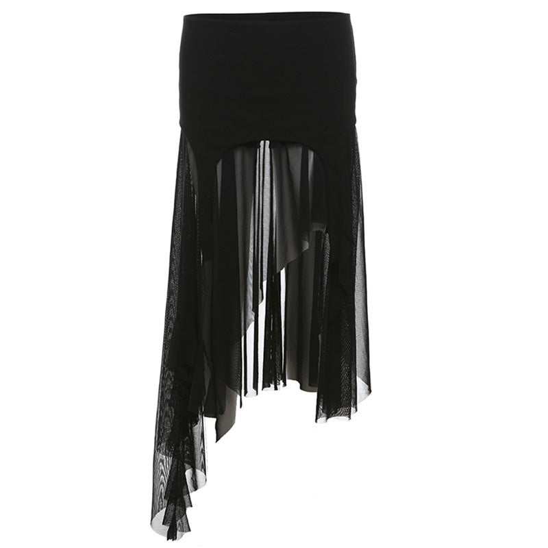 Free shipping  summer new women's clothing solid color slim fit street fashion high waist irregular skirt women dress