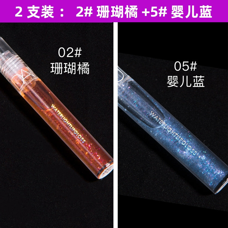 透明水光口红唇蜜珠光带闪镜面润泽唇釉嘟嘟玻璃唇保湿唇乳女学生平价