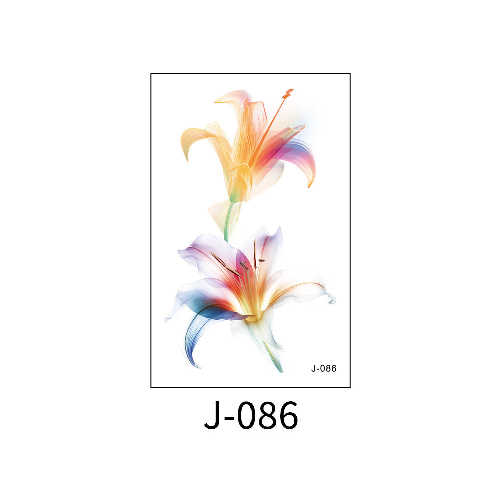 Free shipping Tattoo Colorful Flower Tattoo Sticker Disposable Waterproof Hand Back Clavicle Chest European and American Scar Covering Fresh Tattoo Sticker Paper