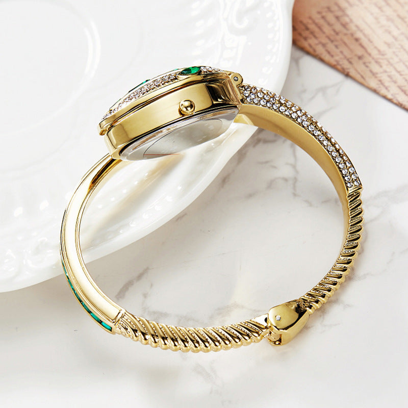 Fashion women's watchLight Luxury Women's Snake-Shaped Bracelet Light Luxury Opening Bracelet Watch Diamond-Embedded Personality Fashion Women's Watch Quartz Watch