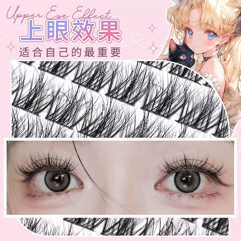 蜜束水貂绒假睫毛5D婴儿弯漫画懒人三部曲手工层次自然仿真初学者
