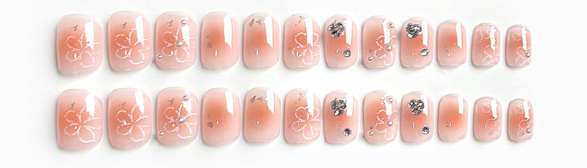 Fashion  nail New Flower Rhinestone Wear Armor Nail Stickers Nail Sticker Nail Patch Finished Blush Nail Shaped Piece A20