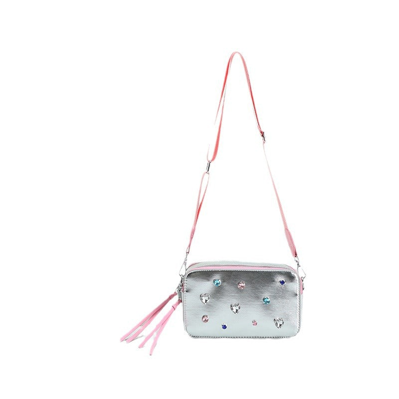 Dopamine Bag Free shipping Tattoo Popular dopamine contrasting color trend camera bag new women's bag fashion letter color block splicing small square bag messenger bag