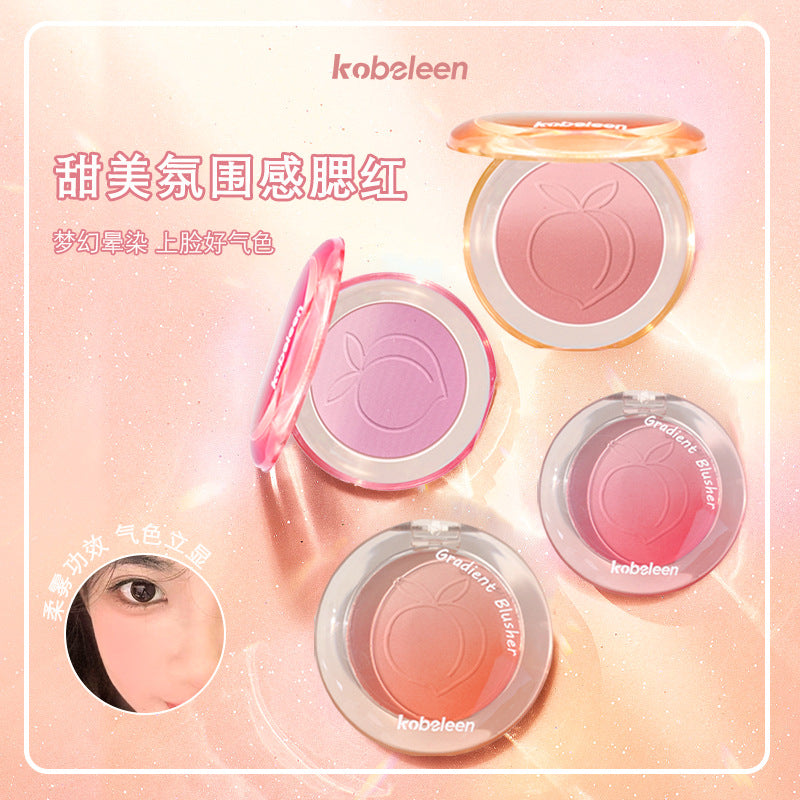 kobeleen甜蜜氛围渐变腮红胭脂显白自然少女修容盘细腻不飞粉细闪腮紫
