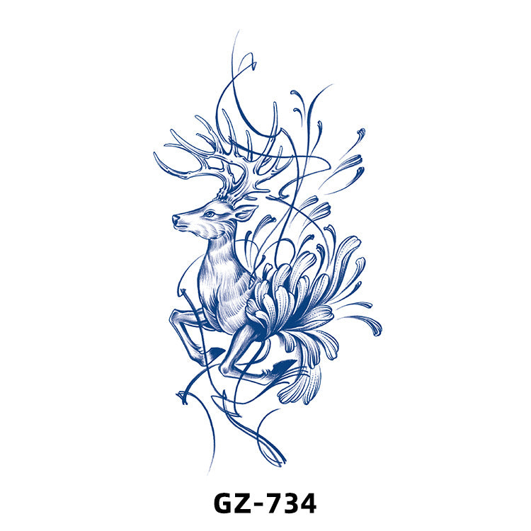 Free shipping Tattoo Cross-Border Herbal Semi-Permanent Tattoo Sticker Men's and Women's Waterproof Sweat-Proof Juice Half Sleeve Real-Proof Tattoo Letter Sticker Tattoo