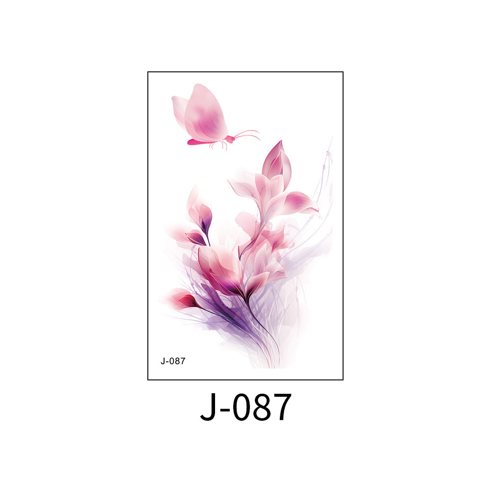 Free shipping Tattoo Colorful Flower Tattoo Sticker Disposable Waterproof Hand Back Clavicle Chest European and American Scar Covering Fresh Tattoo Sticker Paper