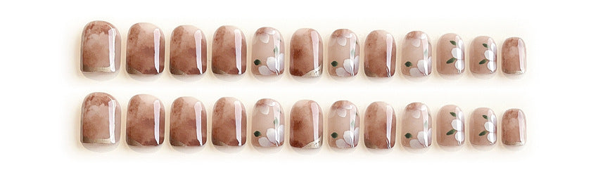 Fashion  nail Nail Sticker Short Wear Armor Nail Stickers Fake Nails Flowers Nail Sticker French Wear Armor A6