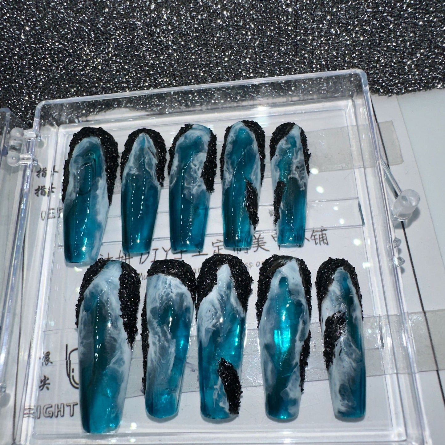 (Hand-Made Nail) Yanyan Hand-Painted Blooming Ice through HAILANG Nail Art on the Other Side Spray High-Grade Feeling Super White Wearing Nail