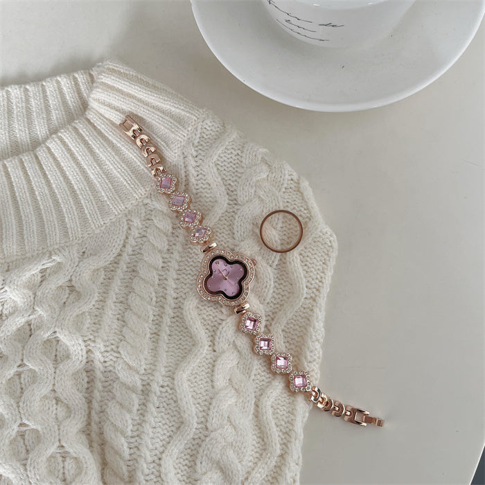 Fashion women's watchHigh-End Small and Exquisite Clover Petals Bracelet Watch Women's Simple Fashion Elegant Quartz Women's Watch