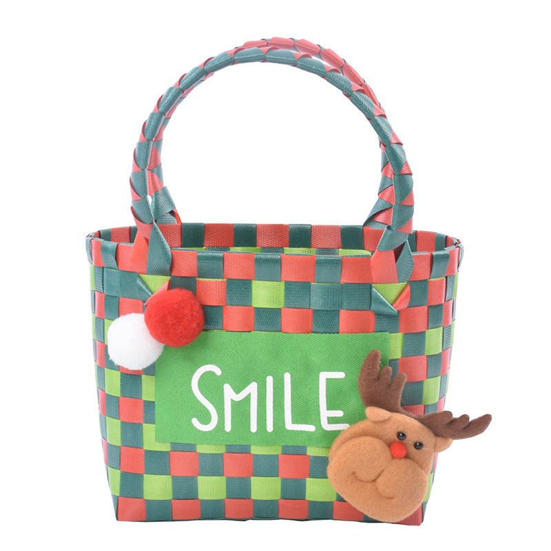 Dopamine Bag Free shipping Tattoo Cartoon dopamine plastic woven bag, trendy macaron hand-woven vegetable basket bag, cute casual seaside beach bag
