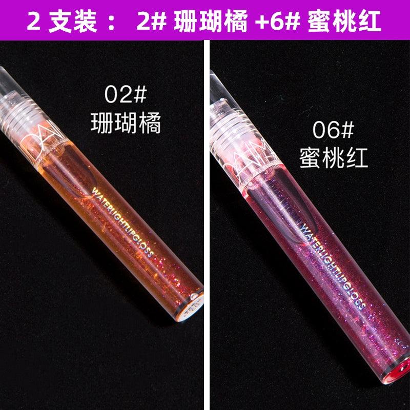 透明水光口红唇蜜珠光带闪镜面润泽唇釉嘟嘟玻璃唇保湿唇乳女学生平价