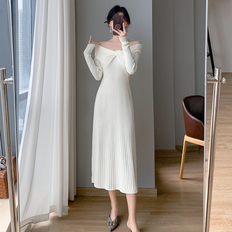 Dopamine dress Free shipping Tattoo American Spice Girl Dopamine ins with coat knitted primer dress, cross-border women's clothing autumn new sweater skirt