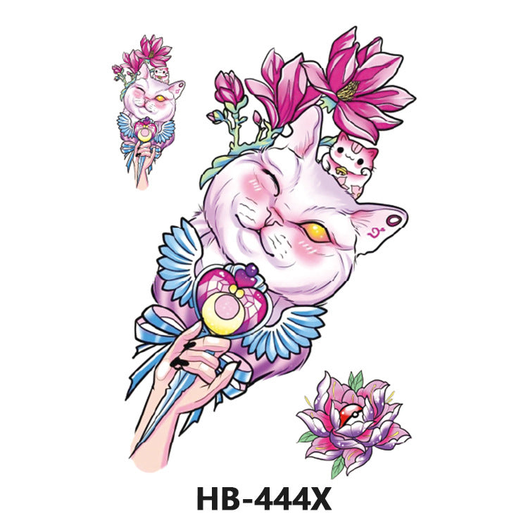 Free shipping Tattoo In Stock Cross-Border Factory Wholesale New Half Sleeve Tattoo Sticker Black Animal Skull Waterproof Tattoo Men and Women Tattoo