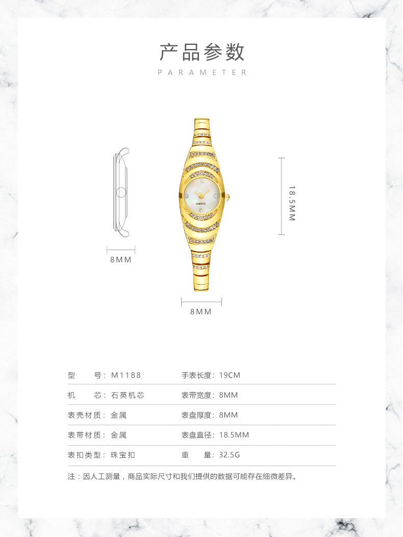Fashion women's watchForeign Trade Popular Style Cross-Border Fashion Women's Watch Women's Watch Bracelet Watch Quartz Watch Factory in Stock Wholesale One Piece Dropshipping