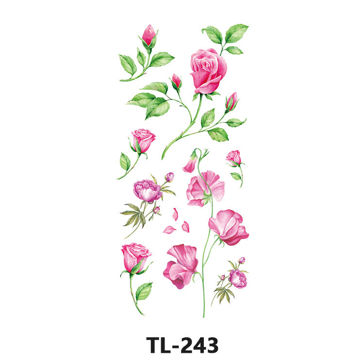 Free shipping Tattoo Waterproof Tattoo Sticker Fresh Flowers Stickers Sexy Plant Tattoo Small Picture Flower Tattoo Sticker in Stock Wholesale