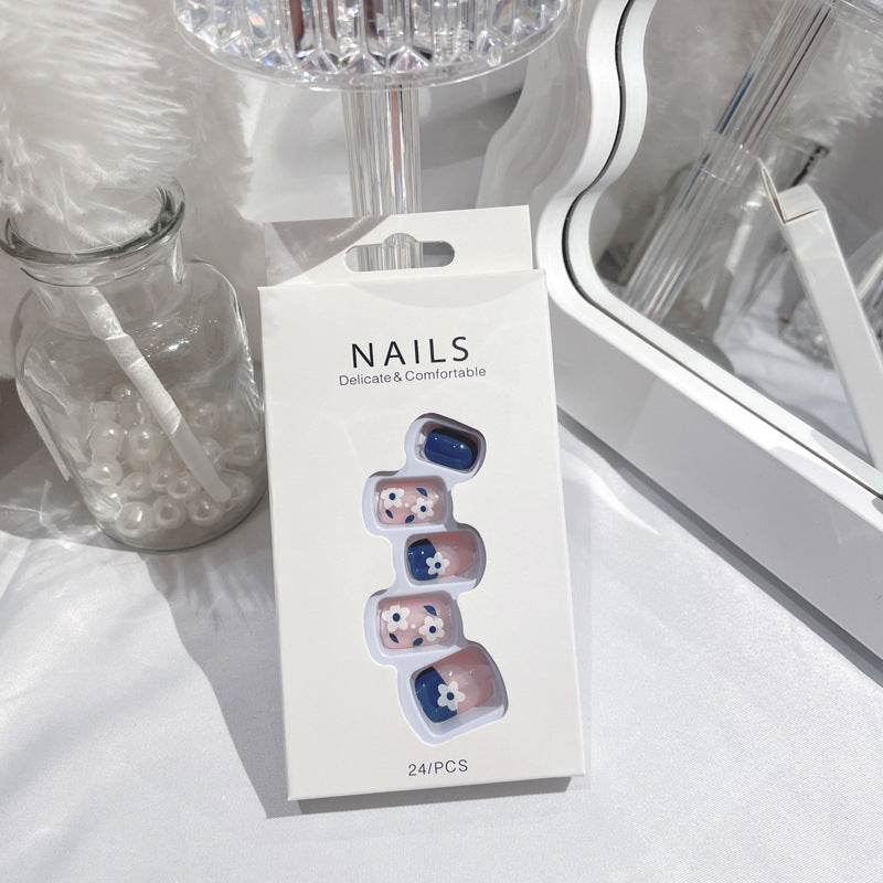 Fashion  nail New Nail Beauty Wear Nail Short Cute Style Nail Patch Wear Nail Flower Nail Stickers Wholesale A45