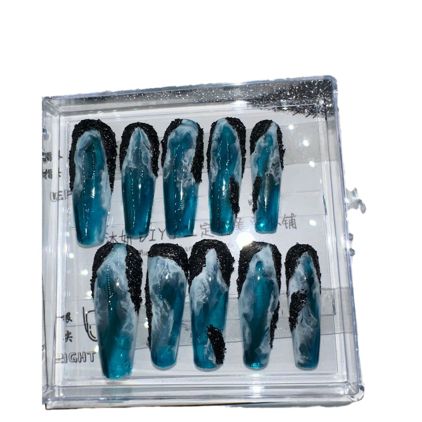 (Hand-Made Nail) Yanyan Hand-Painted Blooming Ice through HAILANG Nail Art on the Other Side Spray High-Grade Feeling Super White Wearing Nail