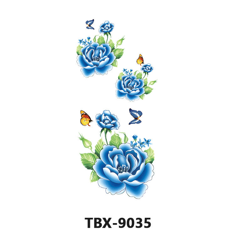 Free shipping Tattoo Waterproof Sweatproof Female Flower Tattoo Sticker Paper Plant Flower Party Sexy Rose Peony Plum Tattoo Sticker Tattoo
