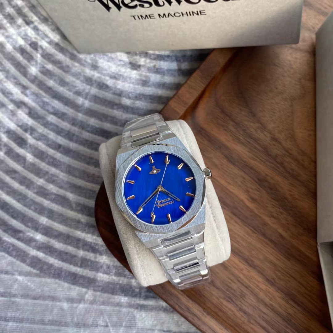 Fashion women's watchOne Piece Dropshipping Weiwei'an Queen Mother Ice Crushing Blue Watch New Dark Plum Purple Women's Watch Pitaya Saturn Small Golden Watch