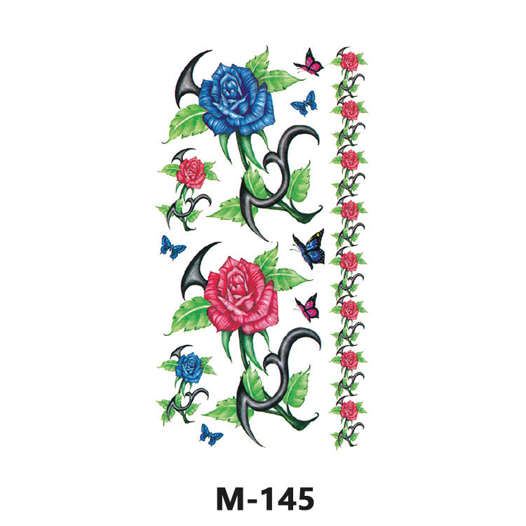 Free shipping Tattoo Sticker Tattoo Tattoo Sticker Simulation English Tattoo Sticker Paper Flower Colorized Butterfly Water Transfer Sticker Sweatproof and Waterproof Wholesale