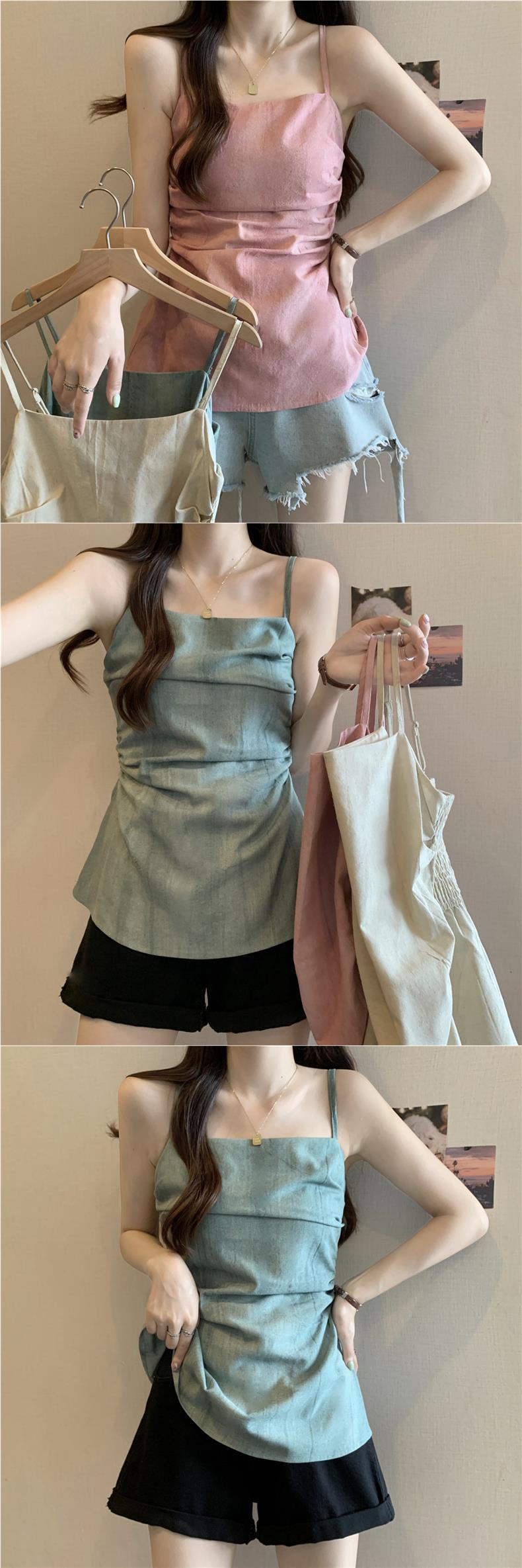 Dopamine tops Free shipping Tattoo Large size fat mm dopamine chic waist sling vest for women to wear outside, loose sleeveless top in summer