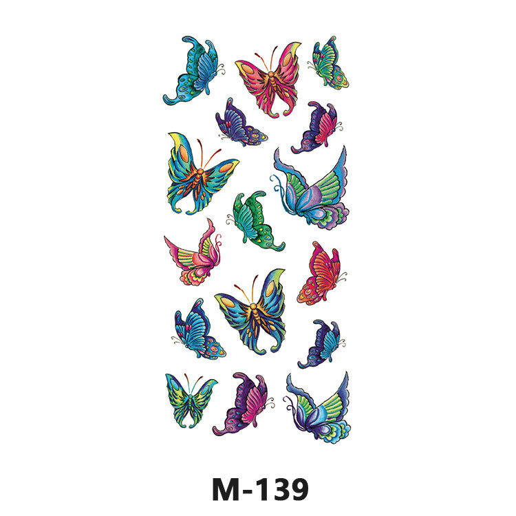 Free shipping Tattoo Sticker Tattoo Tattoo Sticker Simulation English Tattoo Sticker Paper Flower Colorized Butterfly Water Transfer Sticker Sweatproof and Waterproof Wholesale