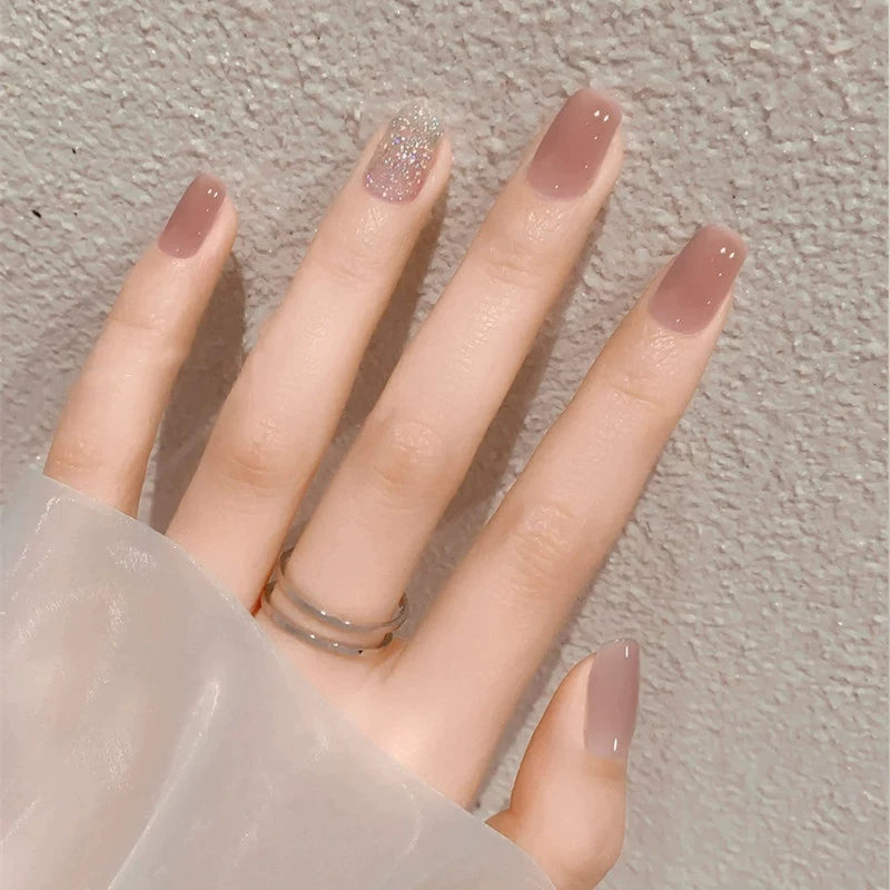 (Hand-made nail) French nail armor long black small fragrance simple white high-grade sense nail piece bride pregnant woman finished product.
