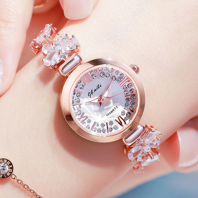Women's fashion watch 2023 new fashion trend women's watch Korean casual explosive women's inlaid bracelet watch network red watch