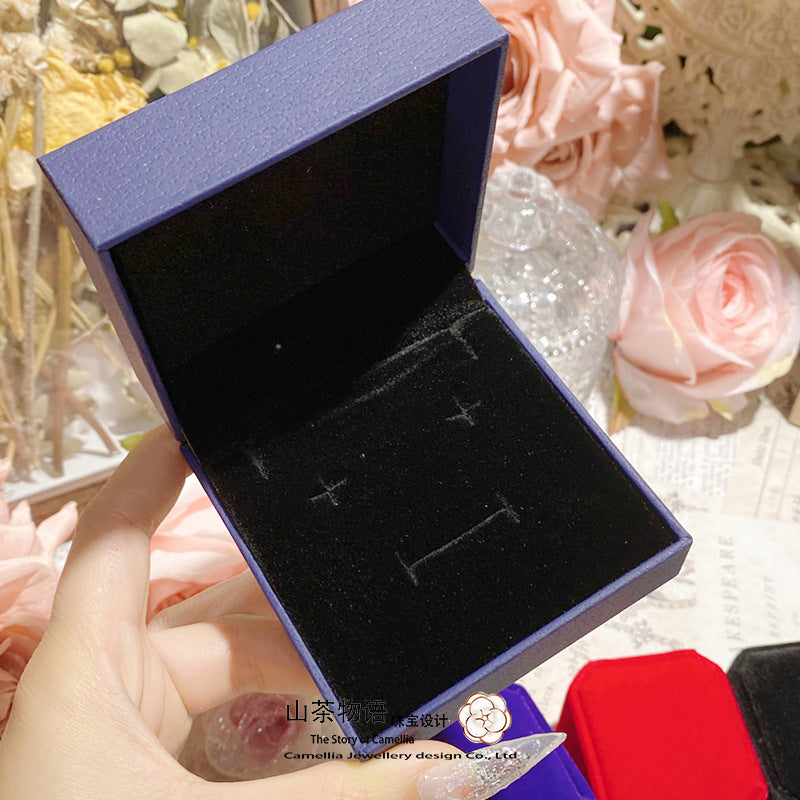 山茶新款悬浮PE包装盒 3件套装饰品礼盒系列 结婚珠宝绒布戒指盒